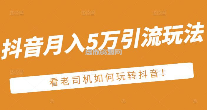 老古董·抖音月入5万引流玩法，看看老司机如何玩转抖音(附赠：抖音另类引流思路)