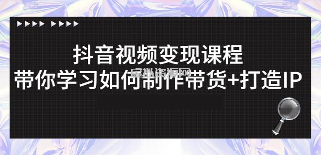 抖音短视频变现课程：带你学习如何制作带货+打造IP【41节】