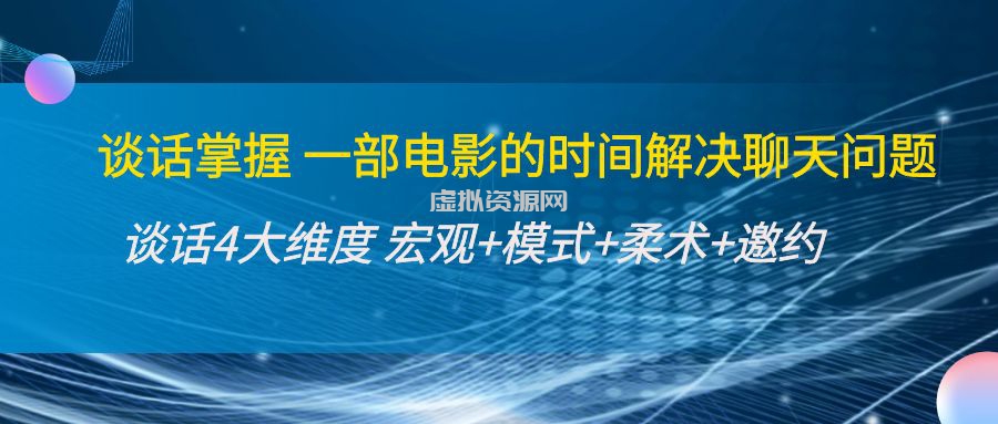 谈话掌握一部电影的时间解决聊天问题：谈话四大维度:宏观+模式+柔术+邀约