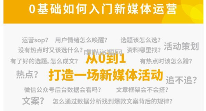 新媒体运营系列课，课程零基础入门，解锁高薪职业必备的四项技能