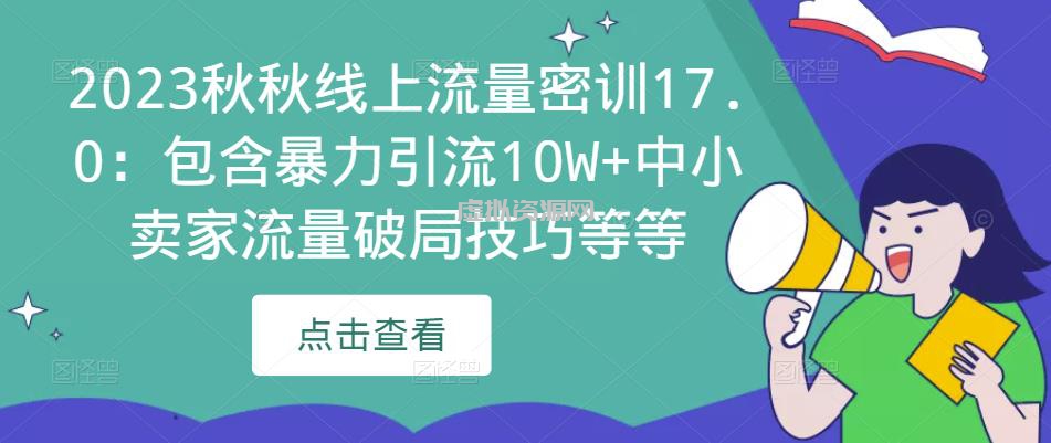 2023秋秋线上流量密训17.0：包含暴力引流10W+中小卖家流量破局技巧等等