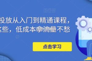 万相台投放从入门到精通课程，学会这些，低成本拿流量不愁