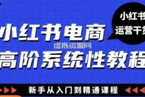 小红书电商高阶系统教程，新手从入门到精通系统课