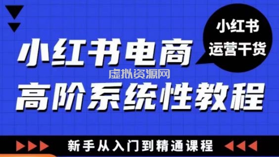 小红书电商高阶系统教程，新手从入门到精通系统课