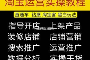 2023淘宝开店教程0基础到高级全套视频网店电商运营培训教学课程