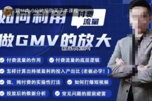 如何利用付费流量GMV的放大，微付费、纯付费的实操型打法