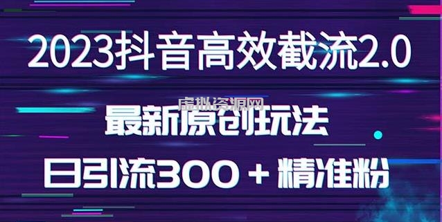 日引300＋创业粉，独家抖音高效截流2.0玩法（价值1280）