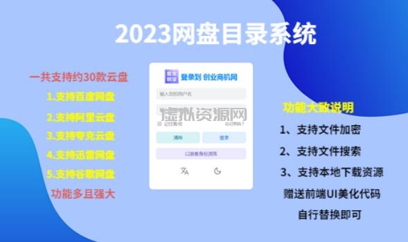 （项目课程）2023网盘目录运营系统，一键安装教学，一共支持约30款云盘