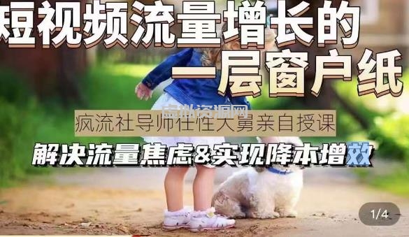 任性大舅·宠物行业短视频运营课(不讲废话)，短视频流量增长的一层窗户纸，解决流量焦虑&实现降本增效