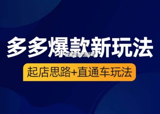 海神·多多爆款新玩法，起店思路+直通车玩法（3节精华课）