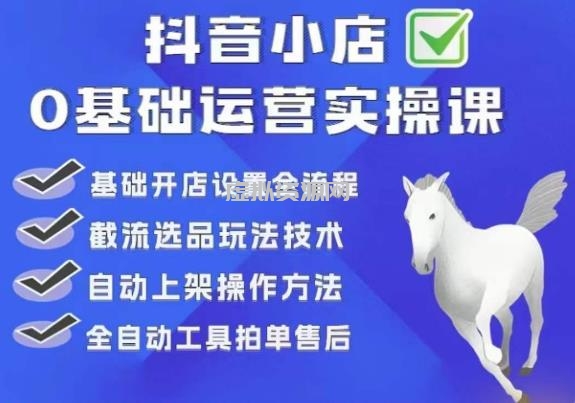 白马电商·0基础抖店运营实操课，基础开店设置全流程，截流选品玩法技术