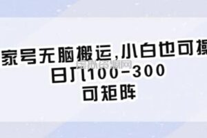 百家号无脑搬运，小白也可操作，日入100-300，可矩阵【仅揭秘】