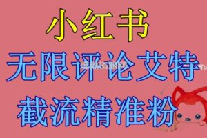 小红书无限评论艾特截流精准粉（软件+教程）