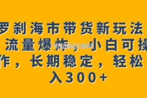 罗刹海市带货新玩法，流量爆炸，小白可操作，长期稳定，轻松日入300+【揭秘】