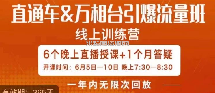 直通车&万相台引爆流量班，6天打通你开直通车·万相台的任督二脉