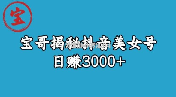 宝哥揭秘抖音美女号玩法，日赚3000+【揭秘】