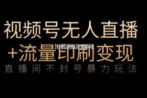 全网首发视频号不封号无人直播暴利玩法+流量印刷机变现，日入1000+【揭秘】