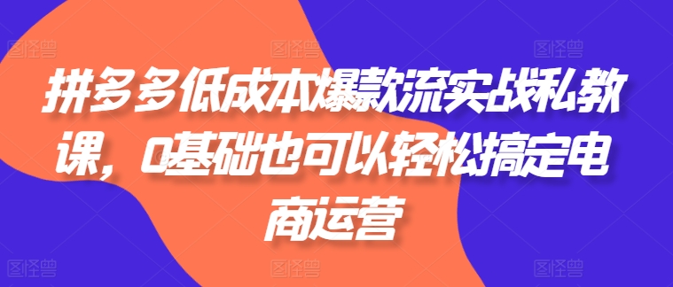 跨境电商实操课程从零到精通，人人都适合的跨境电商课